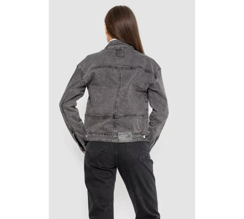 Джинсова куртка жіноча, колір сірий, 129RA229