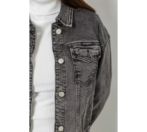 Джинсова куртка жіноча, колір сірий, 129RA229