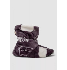 Капці-чобітки  плюшеві, колір сіро-білий, 102R1004-1