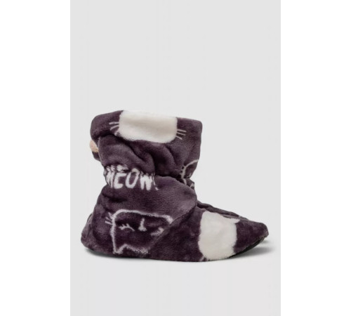 Капці-чобітки плюшеві, колір сіро-білий, 102R1004-1