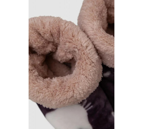 Капці-чобітки плюшеві, колір сіро-білий, 102R1004-1