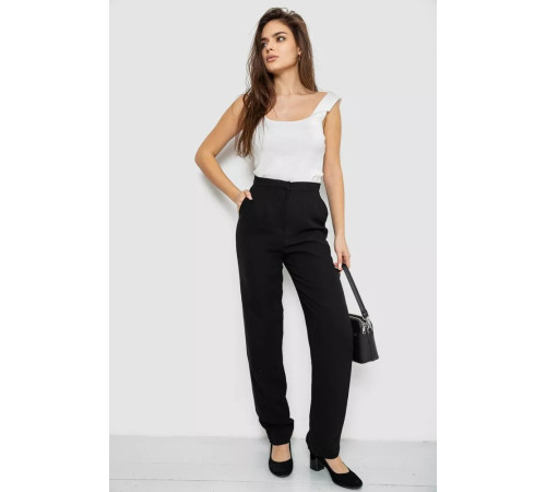 Штани жіночі класичні вільного крою, колір чорний, 167R2810