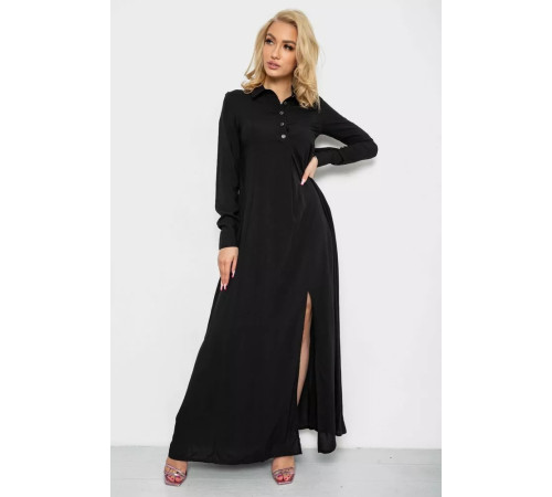 Сукня однотонна, колір чорний, 244R820-10