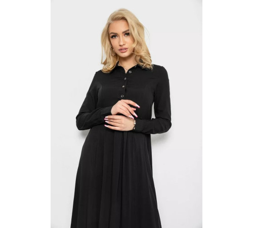 Сукня однотонна, колір чорний, 244R820-10