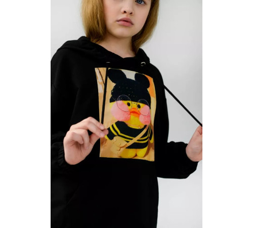 Худые детские двунитки с принтом, цвет черный, 102R1526