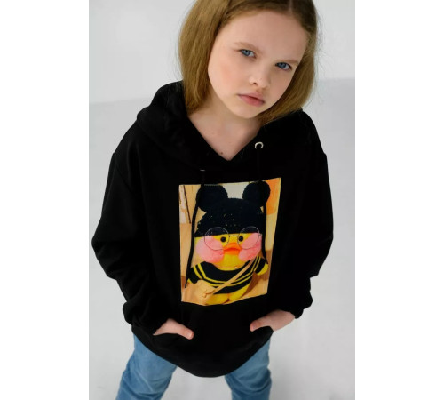 Худые детские двунитки с принтом, цвет черный, 102R1526