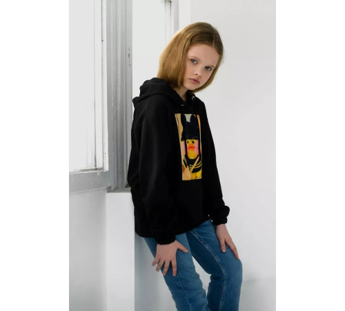 Худые детские двунитки с принтом, цвет черный, 102R1526