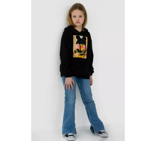 Худые детские двунитки с принтом, цвет черный, 102R1526