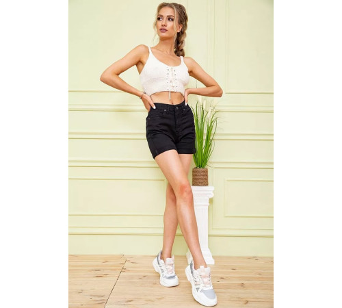 Женские джинсовые шорты кэжуал, черного цвета, 164R2106.