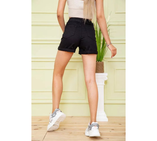 Женские джинсовые шорты кэжуал, черного цвета, 164R2106.