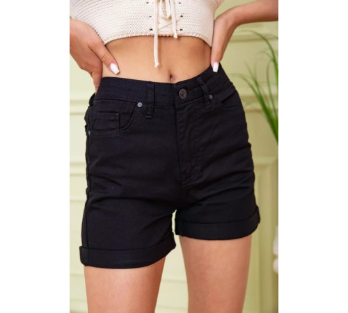 Женские джинсовые шорты кэжуал, черного цвета, 164R2106.