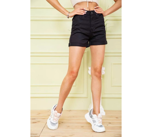 Женские джинсовые шорты кэжуал, черного цвета, 164R2106.