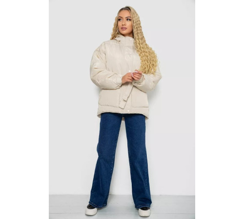 Куртка женская демисезонная с поясом, цвет светло-бежевый, 207R2023.