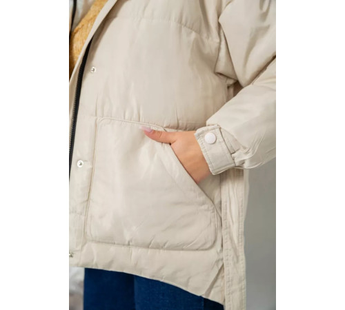Куртка женская демисезонная с поясом, цвет светло-бежевый, 207R2023.