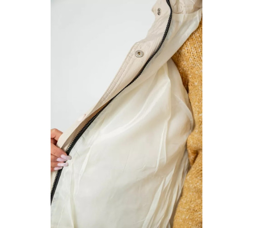 Куртка женская демисезонная с поясом, цвет светло-бежевый, 207R2023.