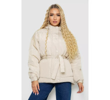 Куртка женская демисезонная с поясом, цвет светло-бежевый, 207R2023.