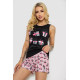 Піжама жіноча з принтом, колір чорний, 243R24520