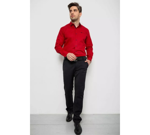 Рубашка мужская с принтом, цвет бордовый, 214R7403.