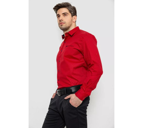 Рубашка мужская с принтом, цвет бордовый, 214R7403.