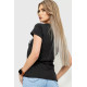 Футболка жіноча з принтом, колір чорний, 221R3063