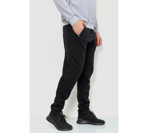 Спорт чоловічі штани на флісі, колір чорний, 244R41269