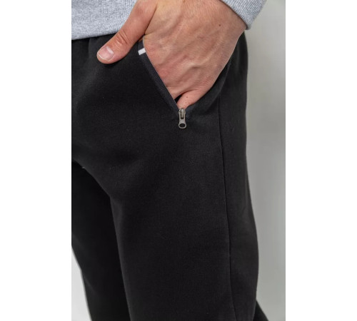 Спорт чоловічі штани на флісі, колір чорний, 244R41269