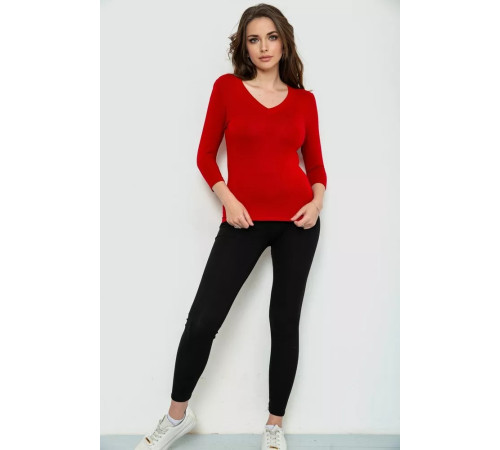 Жіночий лонгслів укорочений з рукавом 3/4, колір бордовий, 186R509