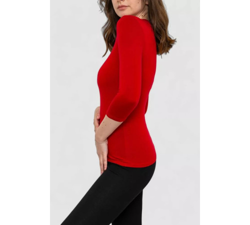 Жіночий лонгслів укорочений з рукавом 3/4, колір бордовий, 186R509