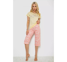 Женская пижама с принтом, цвет желтый, 243R7073