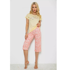 Піжама жіноча з принтом, колір жовтий, 243R7073