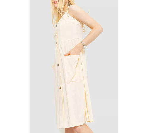 Сарафан повседневный однотонный, цвет светло-бежевый, 102R333.