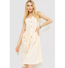 Сарафан повседневный однотонный, цвет светло-бежевый, 102R333.