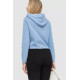 Женская кофта на молнии с капюшоном, цвет голубой, 244R008
