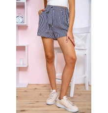 Жіночі шорти з кишенями і поясом, колір Синьо-білий, 172R008-2