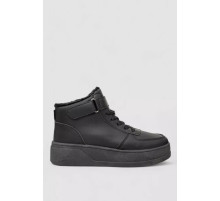 Кроссовки женские зимние на меху, цвет черный, 248RQT16