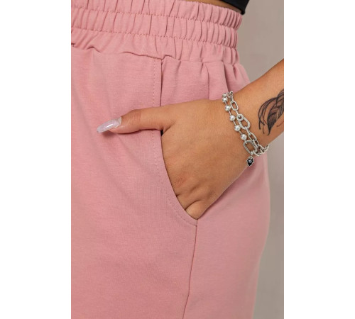 Шорты женские однотонные, цвет пудровый, 102R326-1.