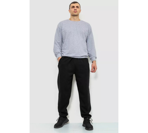 Спорт чоловічі штани на флісі, колір чорний, 244R4868