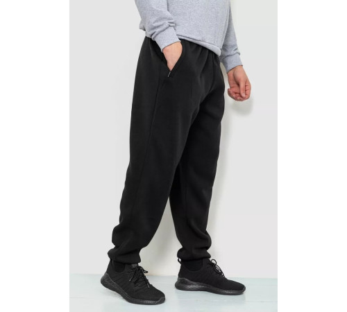 Спорт чоловічі штани на флісі, колір чорний, 244R4868