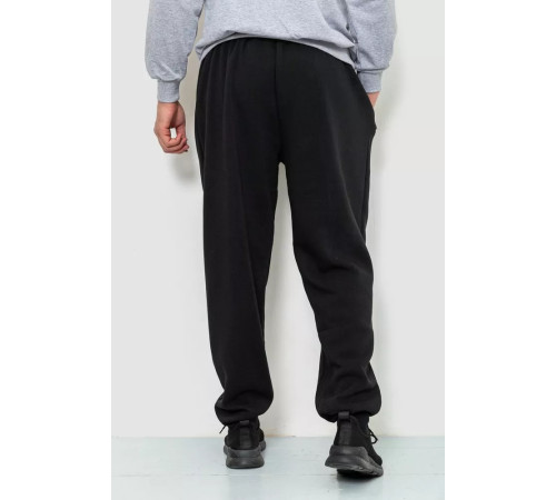 Спорт чоловічі штани на флісі, колір чорний, 244R4868