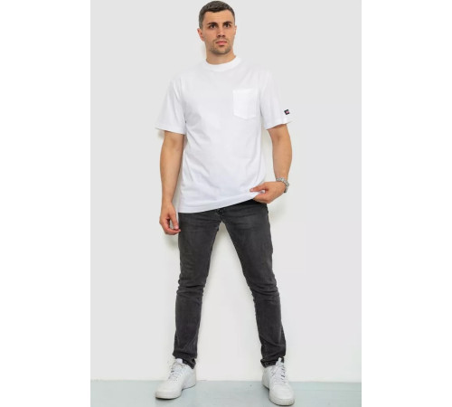 Футболка чоловіча однотонна, колір білий, 238R57832