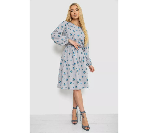 Платье с принтом софт, цвет серо-синий, 214R0226-4
