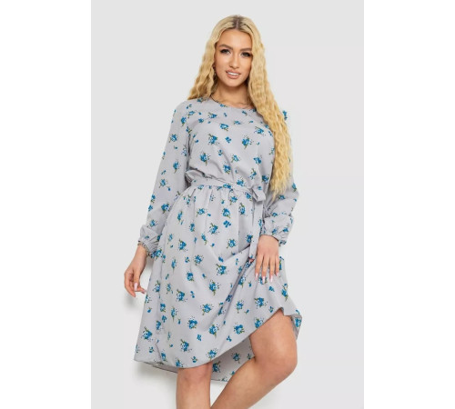 Платье с принтом софт, цвет серо-синий, 214R0226-4
