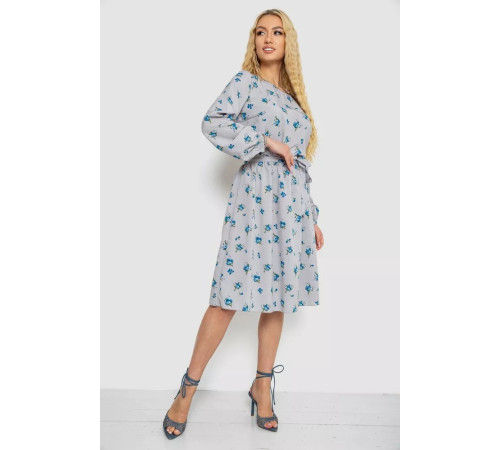 Платье с принтом софт, цвет серо-синий, 214R0226-4