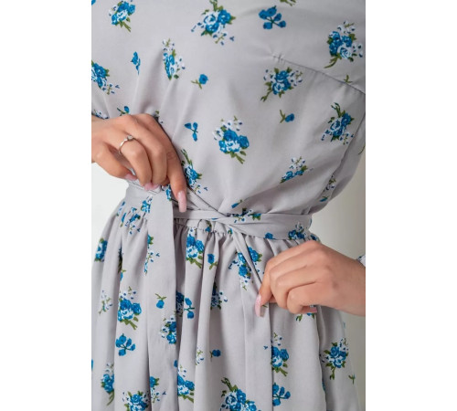 Платье с принтом софт, цвет серо-синий, 214R0226-4