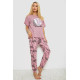 Піжама жіноча з принтом, колір пудровий, 243R15480
