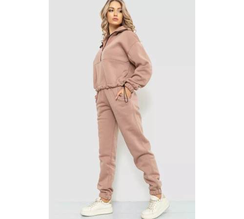 Спорт костюм женский на флисе, цвет бежевый, 102R401