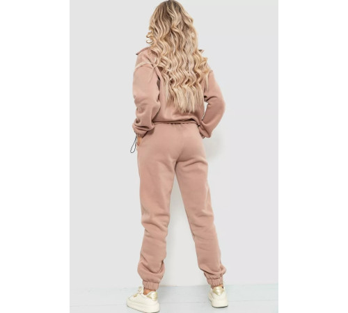 Спорт костюм женский на флисе, цвет бежевый, 102R401