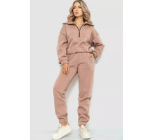 Спорт костюм женский на флисе, цвет бежевый, 102R401