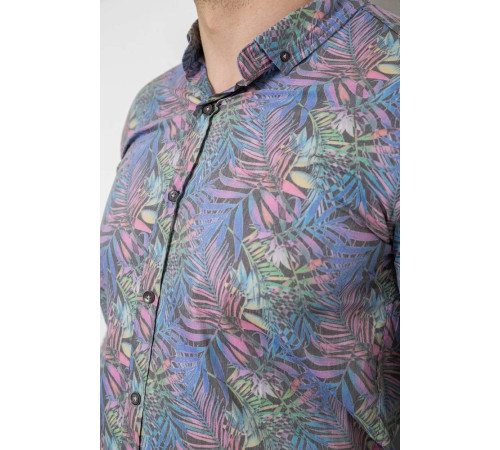 Рубашка мужская с принтом, цвет разноцветный, 214R3221.