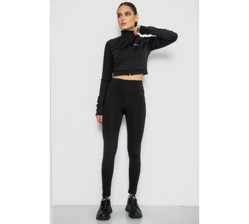 Лосины утепленные на флисе, цвет черный, 243R051